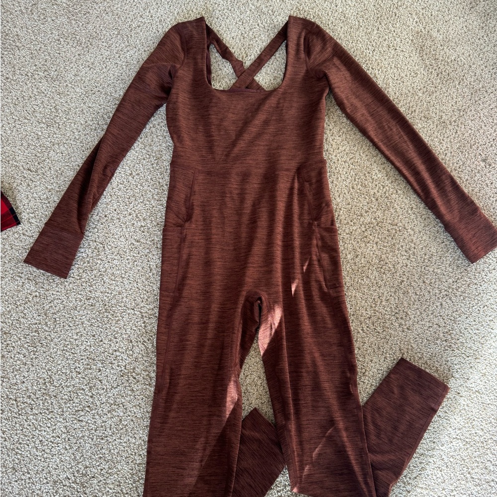 Free People FP Movement Relieve Crossback Seaside Cottage Jumpsuit M